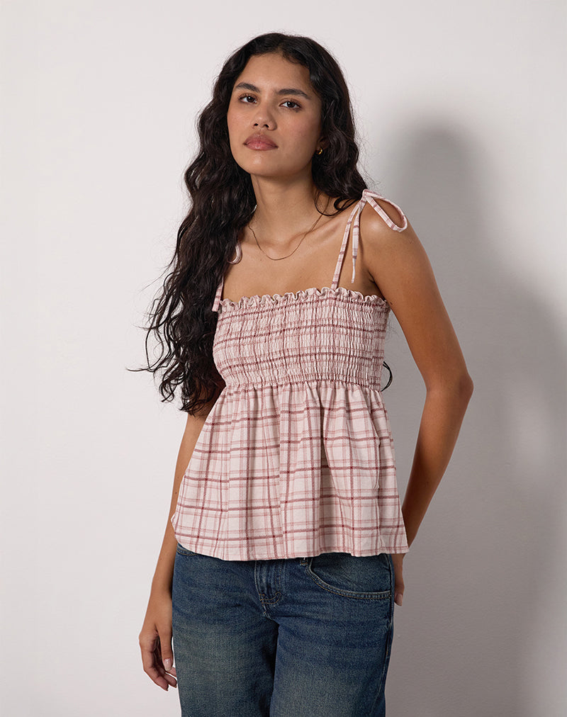 Bild von Zerah Top in Basic Tartan Pink