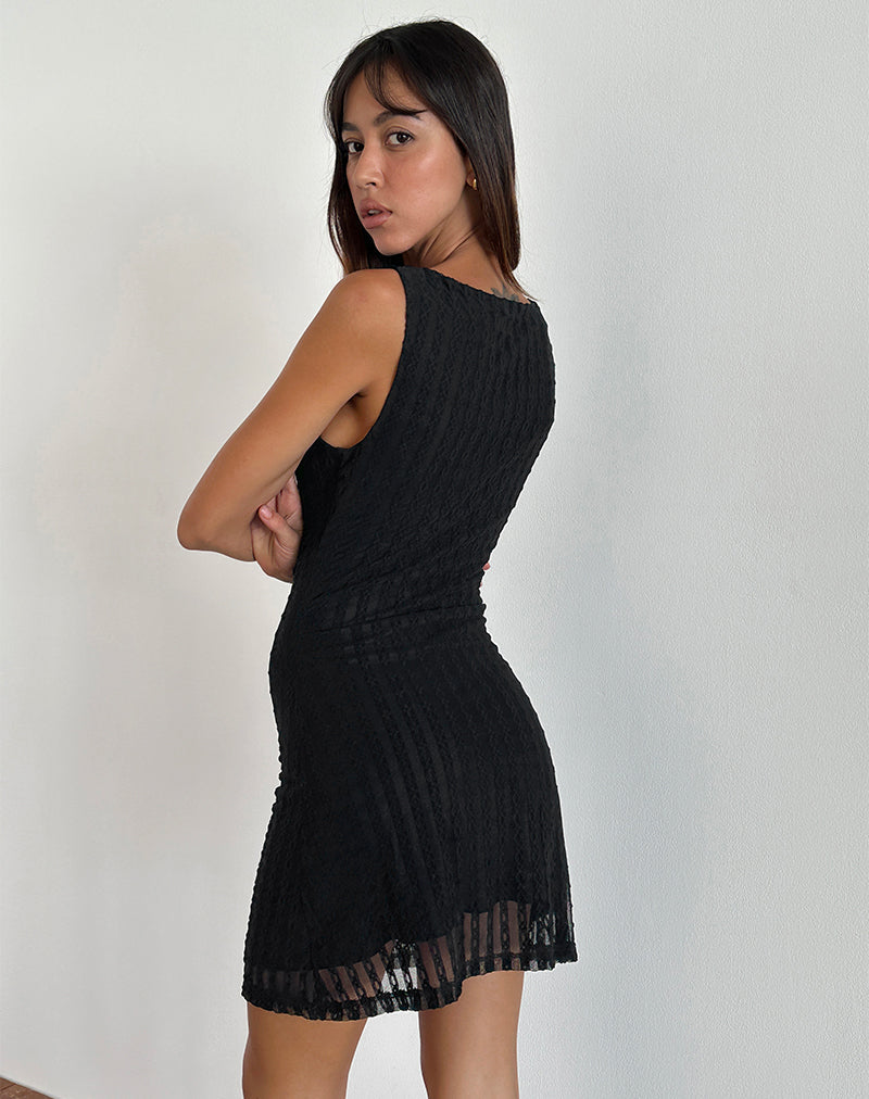 Image of Zerrin Minikleid aus strukturierter Spitze Schwarz