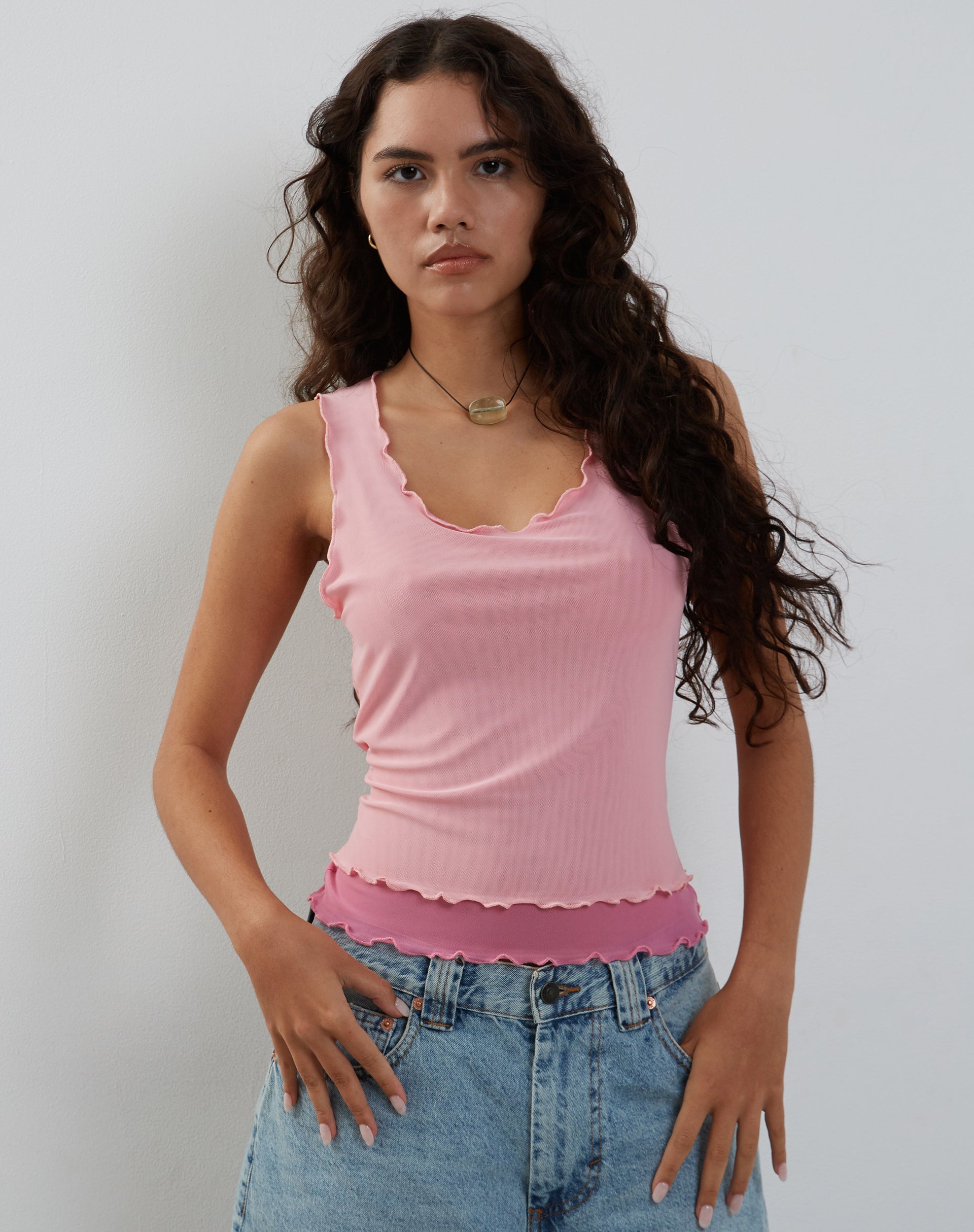 Image of Zeta Vest Top in Pink mit dunkelrosa Futter