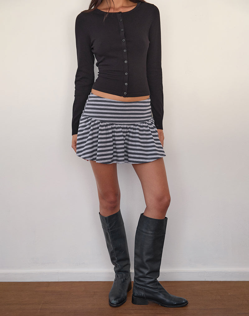 Bild von Zibah Minirock in Grau und Schwarz gestreift