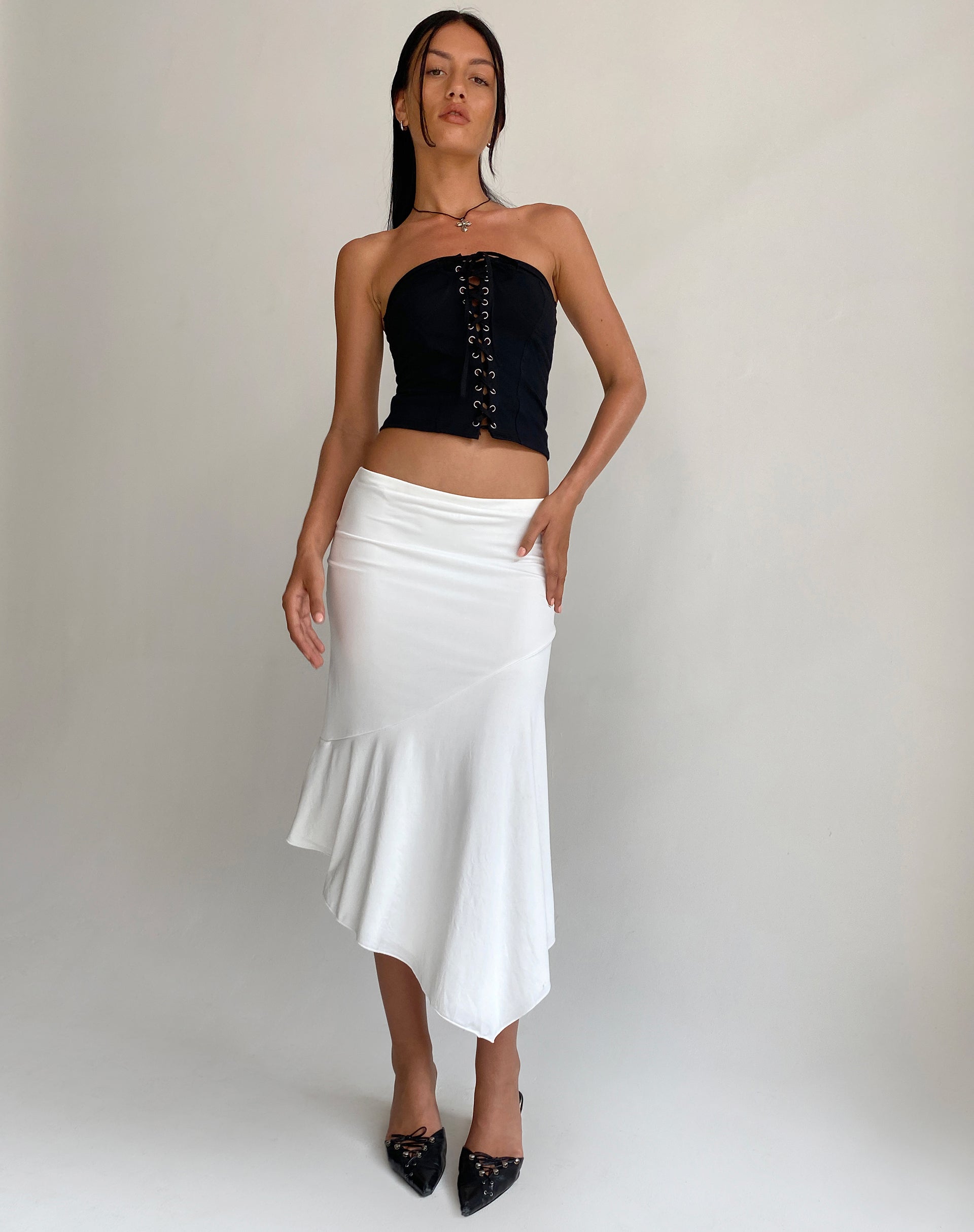 Bild von Ziggy Lace Front Bandeau Top in Schwarz