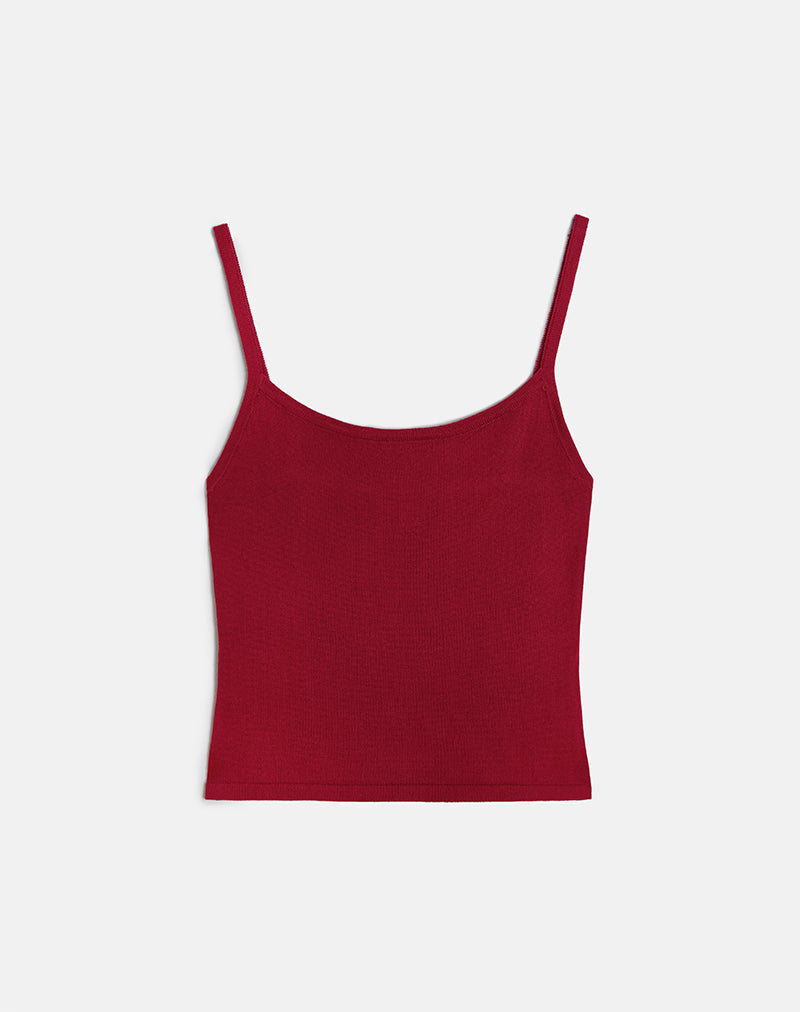 Bild von Ziva Knit Cami Vest Top in Burgundy