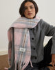 Image of Schal aus Wolle gebürstet gestrickt Pink Check