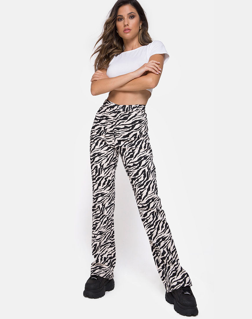 Image of Zoven Hose in 90s Zebra Schwarz und Weiß