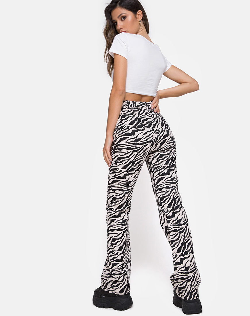 Image of Zoven Hose in 90s Zebra Schwarz und Weiß