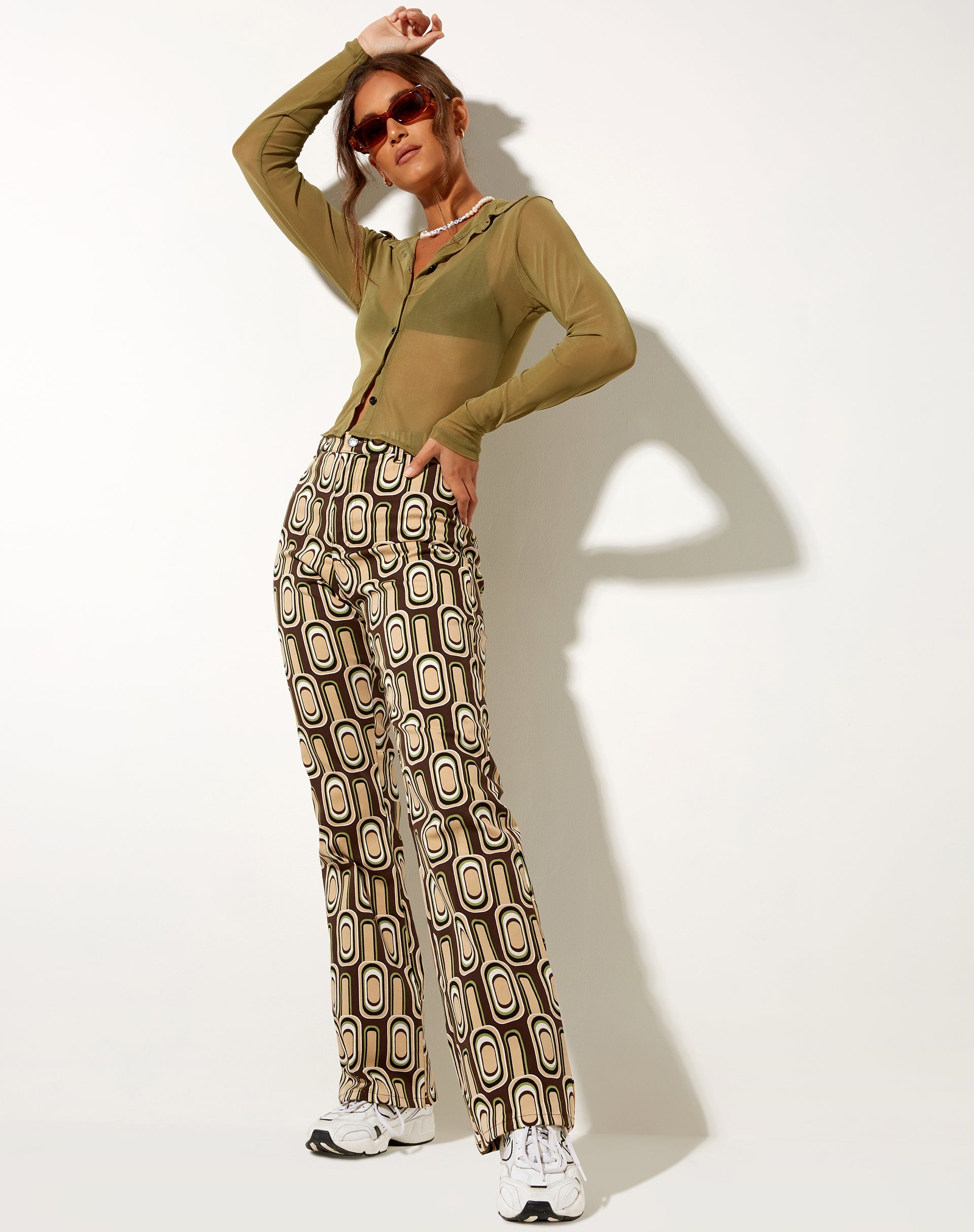 Image of Zoven Schlaghose in Retro Spot Braun