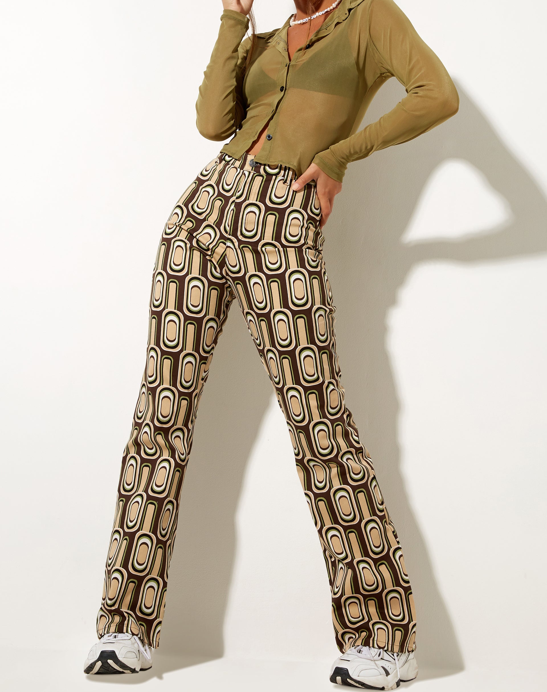 Image of Zoven Schlaghose in Retro Spot Braun