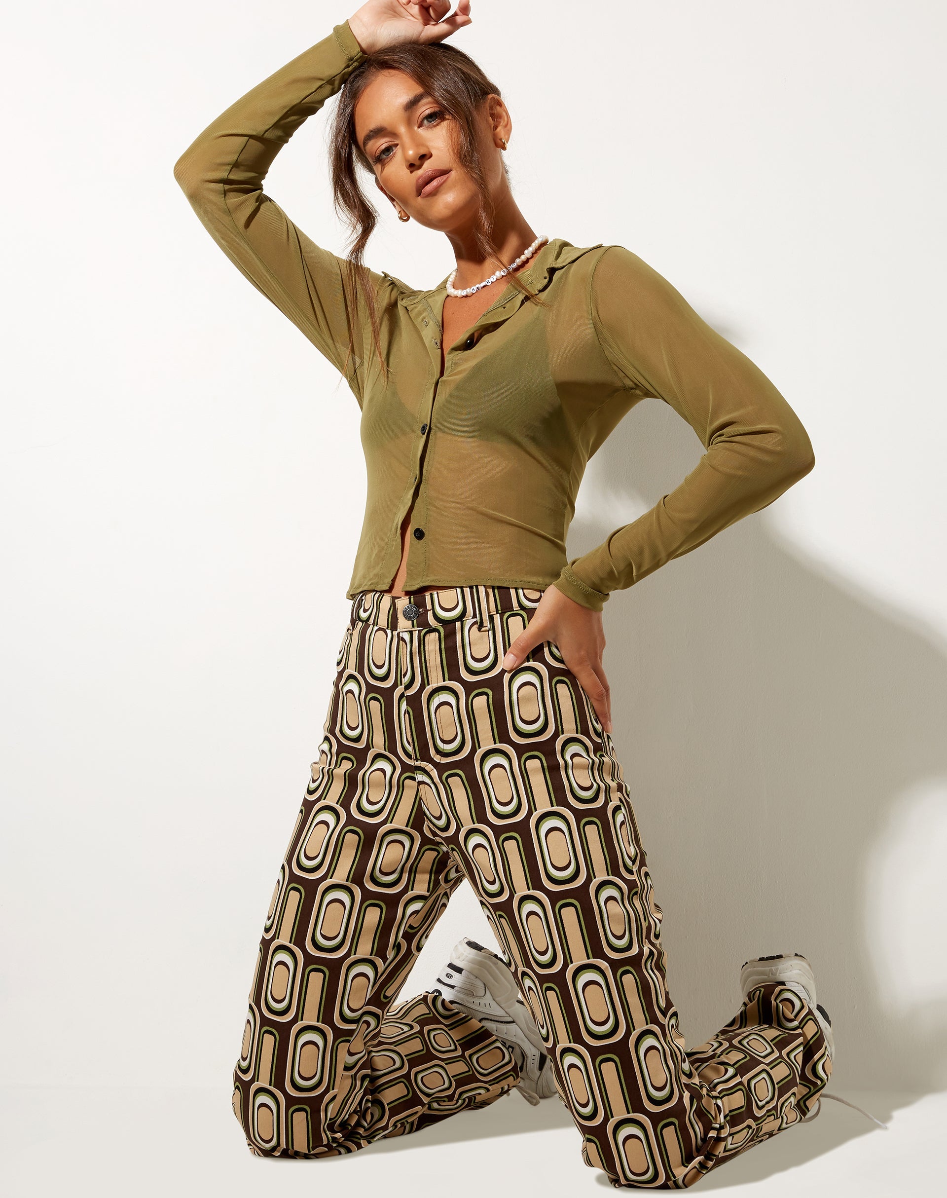 Image of Zoven Schlaghose in Retro Spot Braun