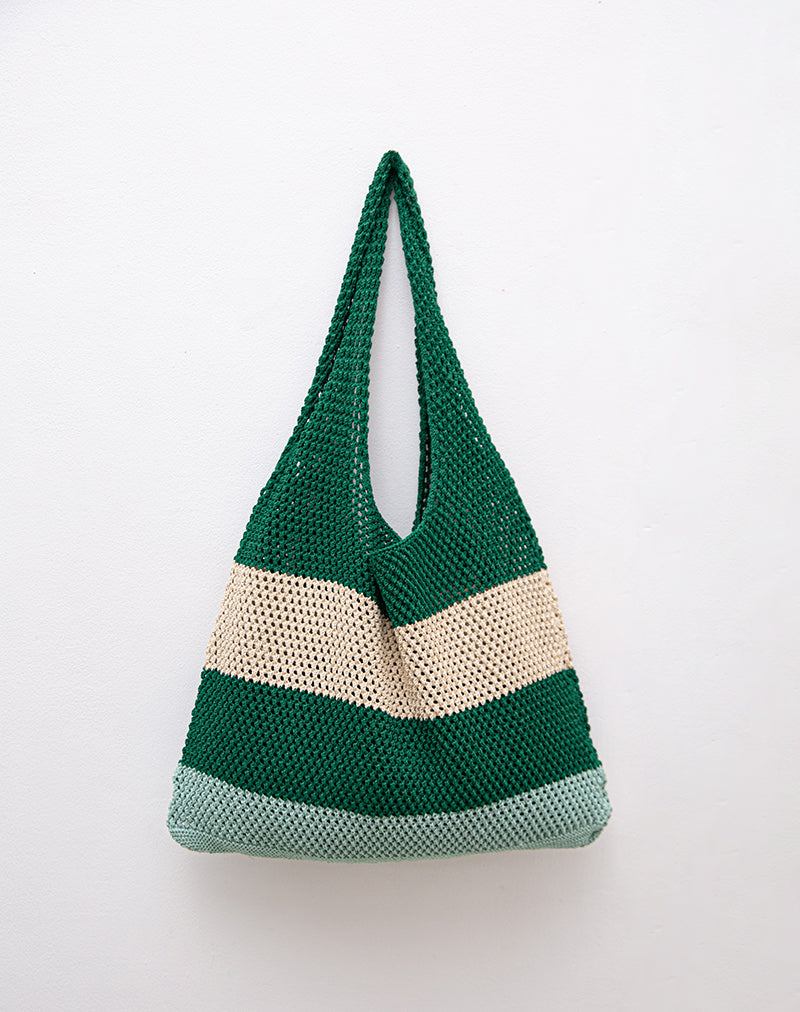 Bild von Zuni Knitted Bag in Stripe Grün Blau
