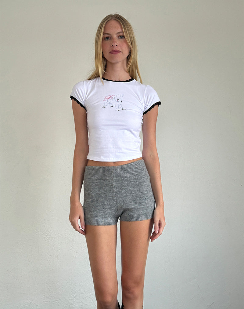 Image of Zyzy Tee in Weiß mit Schafsdruck