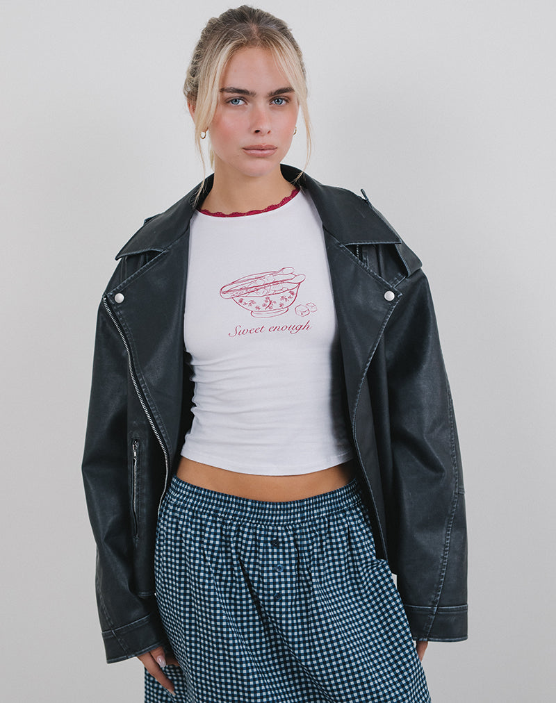 Bild von Zyzy Baby Tee in Weiß mit Sweet Enough Grafik