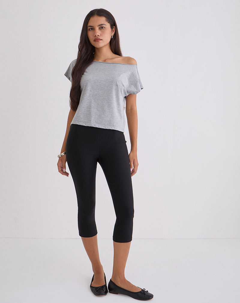 Asla Gekürzte Capri-Hose aus Stretch-Schneiderei Schwarz