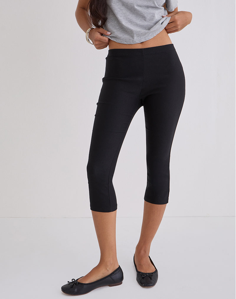 Asla Gekürzte Capri-Hose aus Stretch-Schneiderei Schwarz