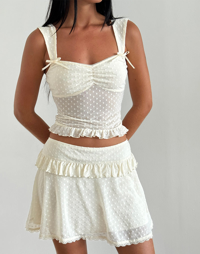 Image of Bartila Top in Elfenbein Polka Flock