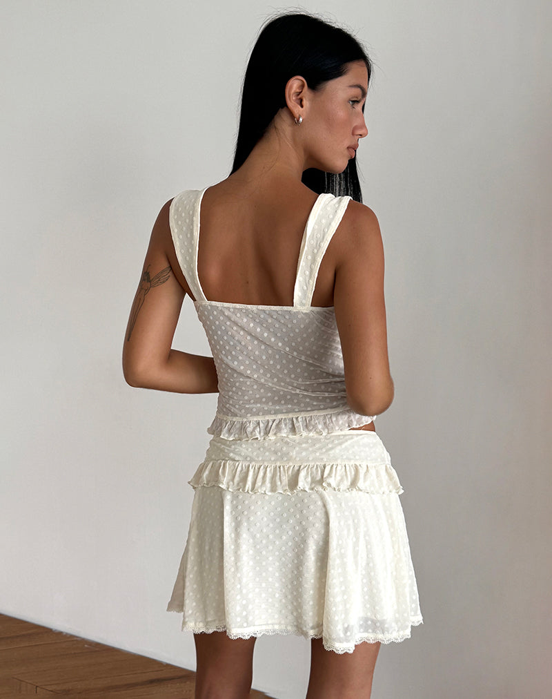 Image of Bartila Top in Elfenbein Polka Flock