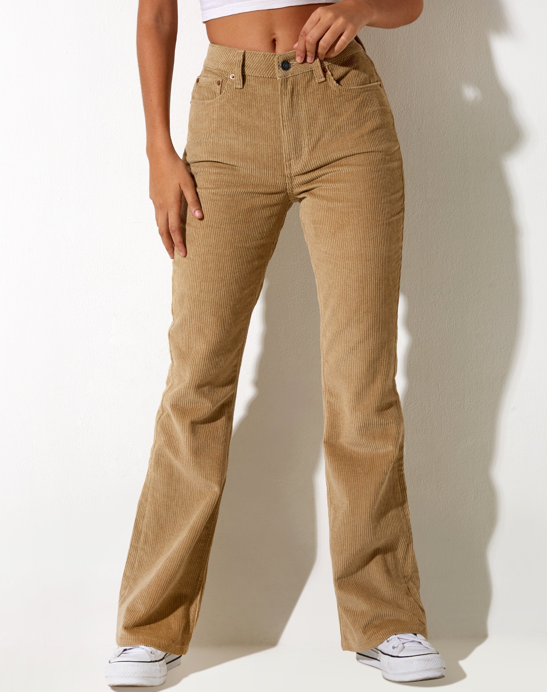 Image von Bootleg Jeans in Cord Sand