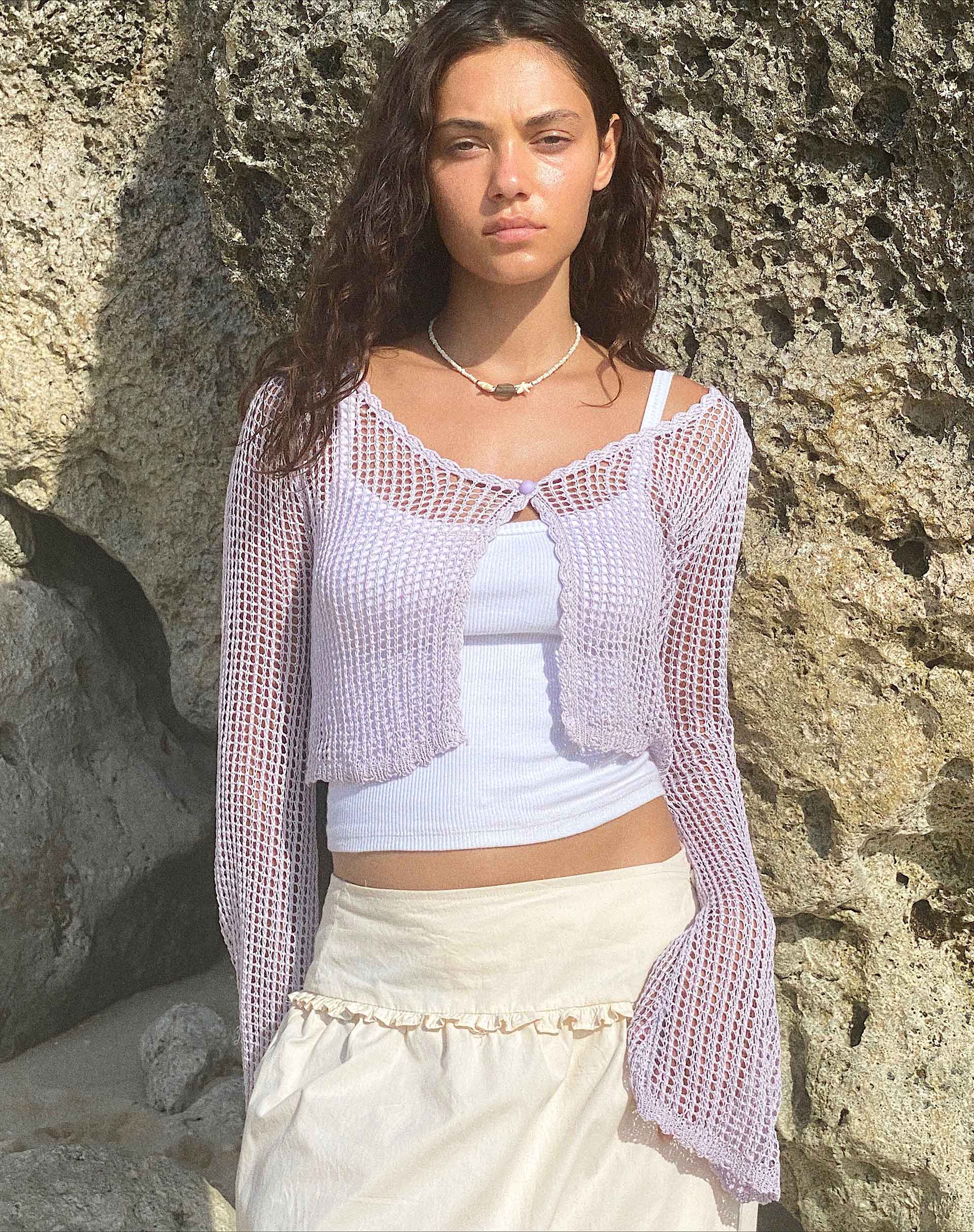 Bild von Septa Cropped Strickjacke in Flieder