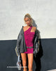 Image of Alessa One Shoulder Minikleid in Magenta Violett
