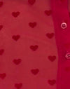 Rotes Herz aus beflocktem Mesh