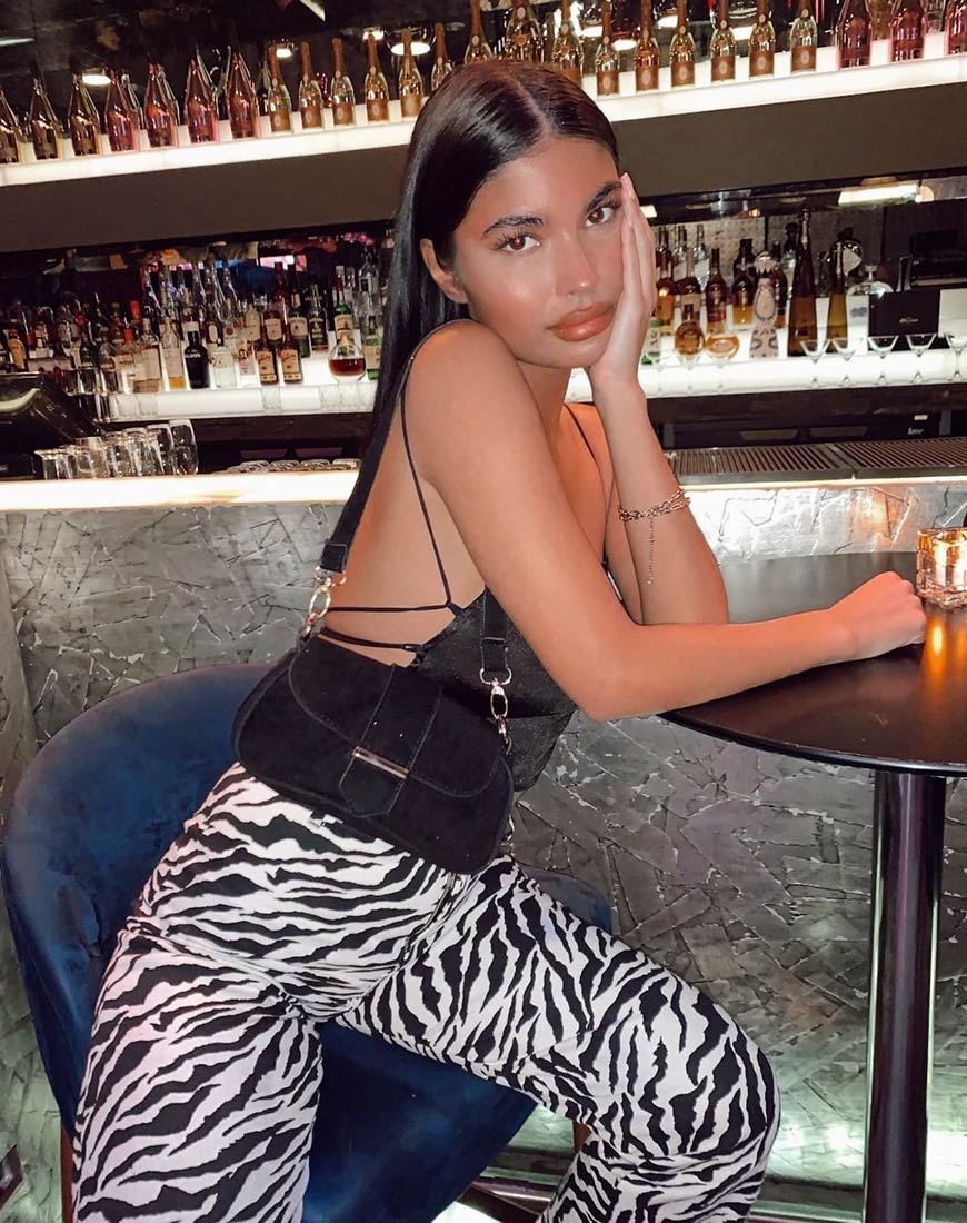 Image of Zoven Hose in 90s Zebra Schwarz und Weiß