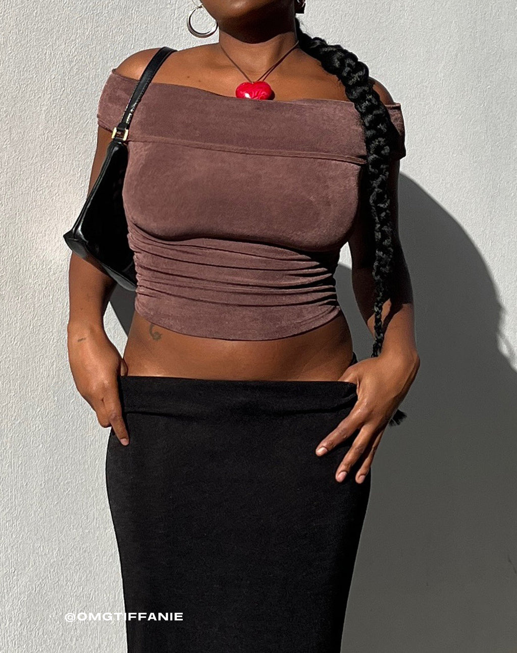 Palita Slinky Bardot Top in Pfefferkorn