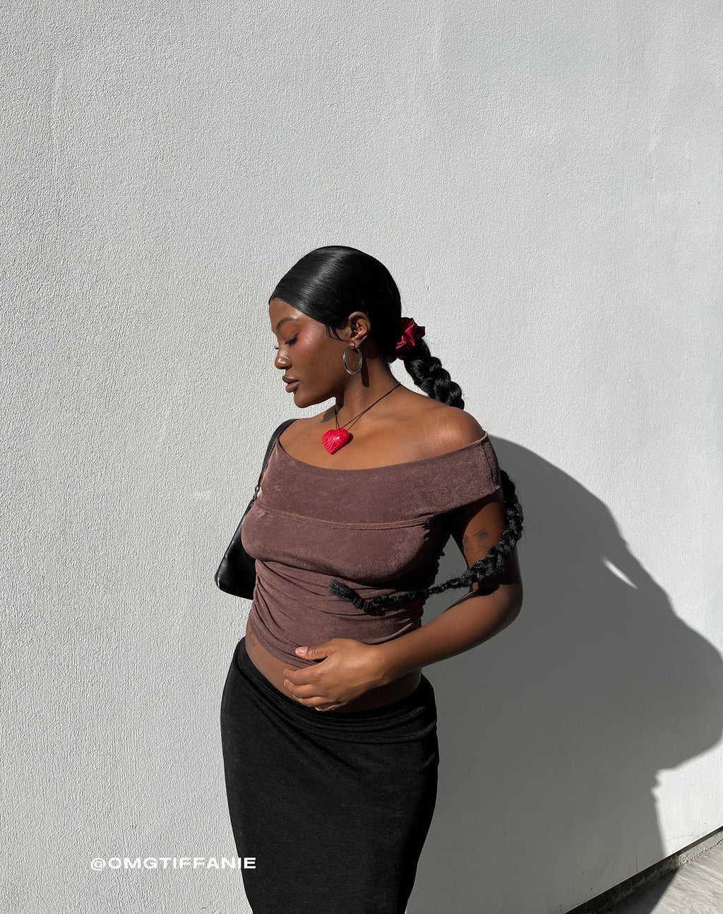 Palita Slinky Bardot Top in Pfefferkorn