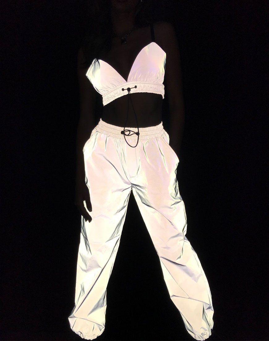 Beval Jogger-Hose in reflektierendem Silber