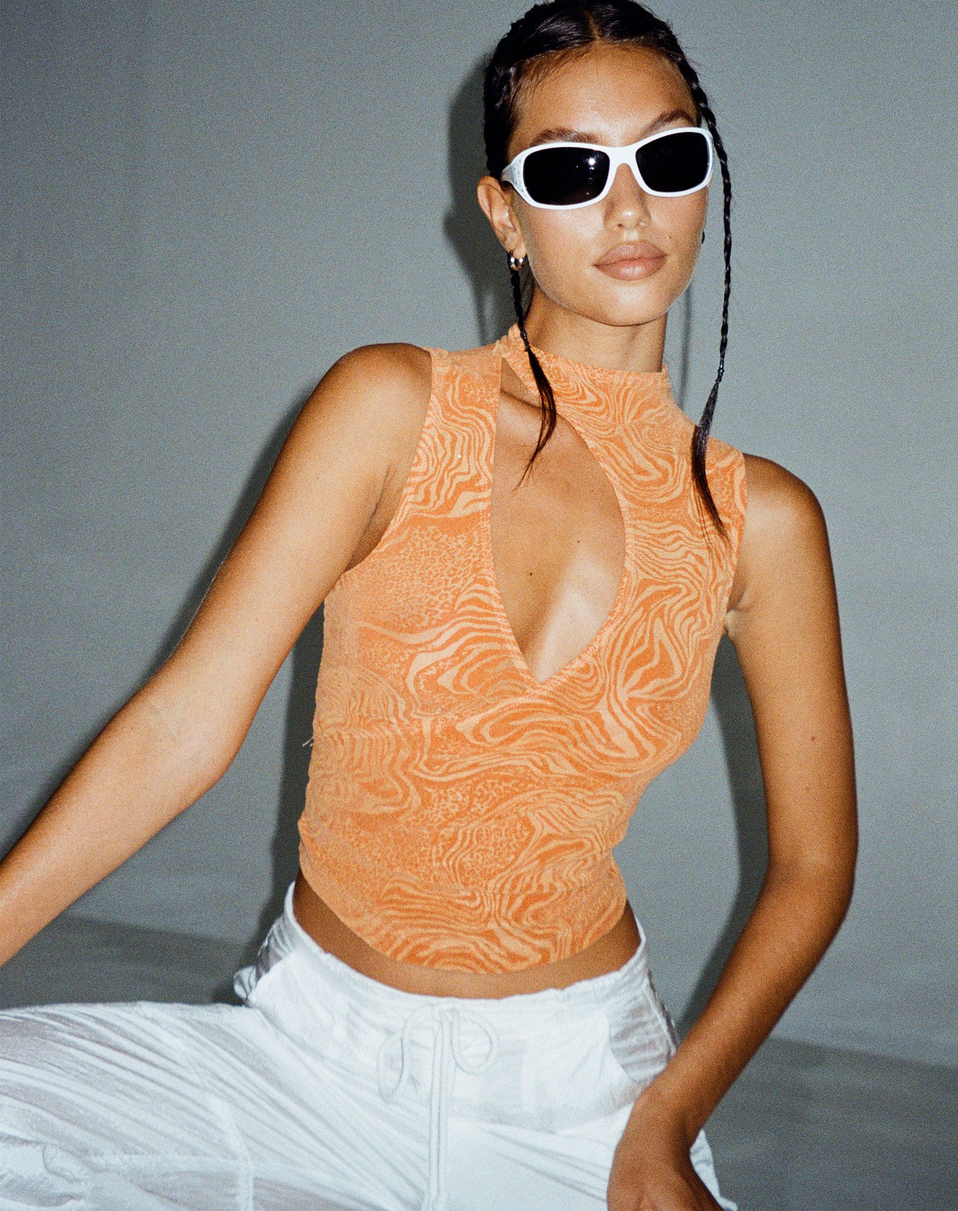 Abbildung von Herti Top in Mixed Animal Flock Orange