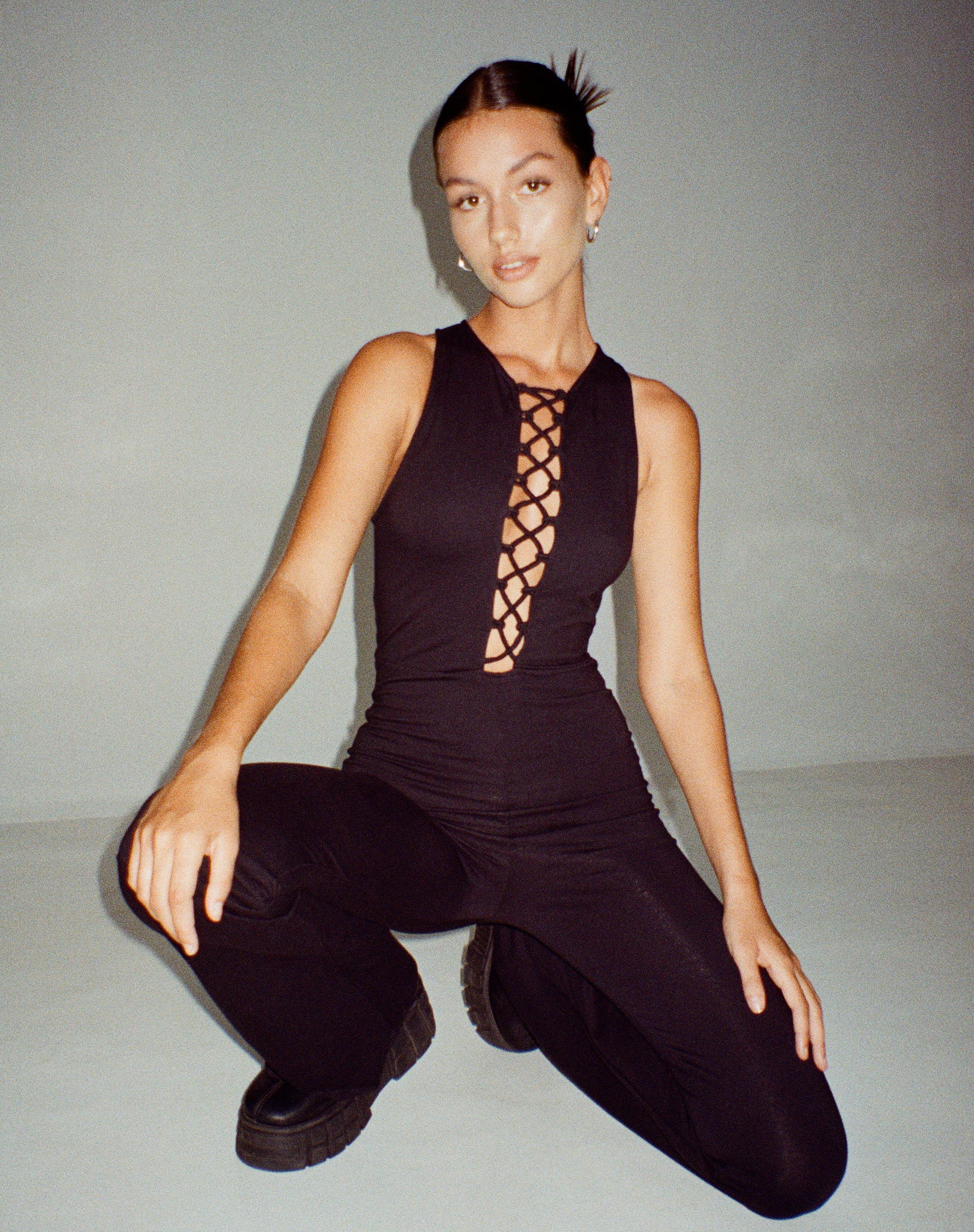 IMAGE OF Ginevra Jumpsuit aus Lycra Schwarz