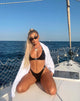 Image of Hyuna Bikinioberteil in Schwarz mit silberner Schnalle