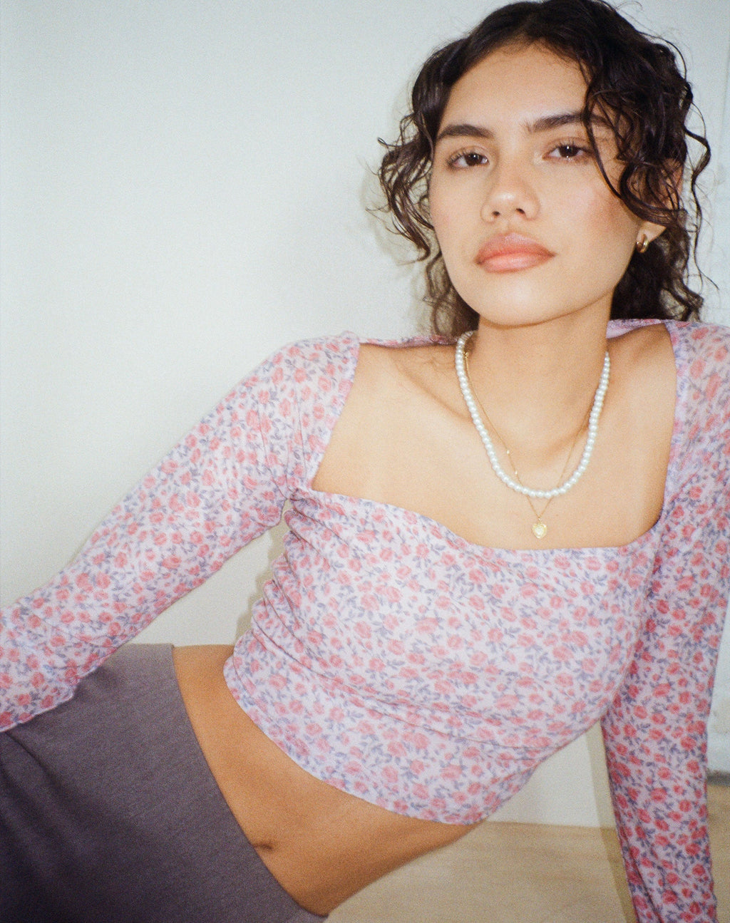 Kalisha Langarm-Top in Spring Rose Dusty Pink