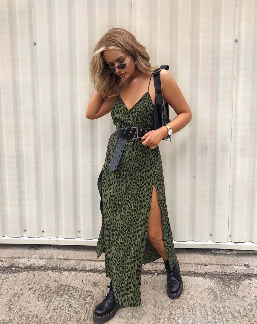 Hime Maxikleid in Cheetah Khaki