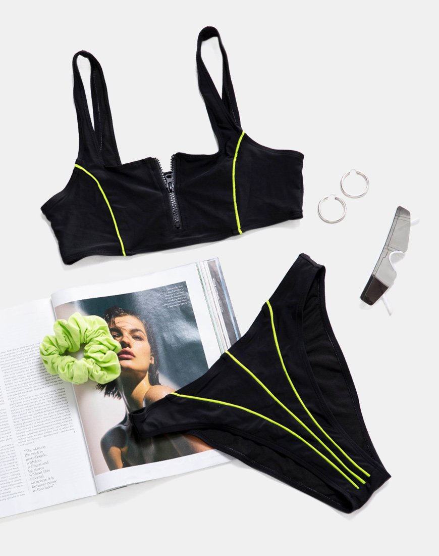 Image of Shielle Bikinioberteil in Schwarz mit Kontrastpaspel