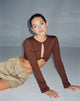 Bild von Zen Langärmeliges Cut Out Top in Chocolate