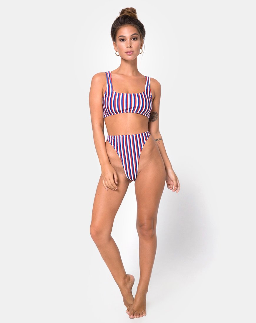 Image of Abadie Top Bikini mit dreifachem Streifendruck