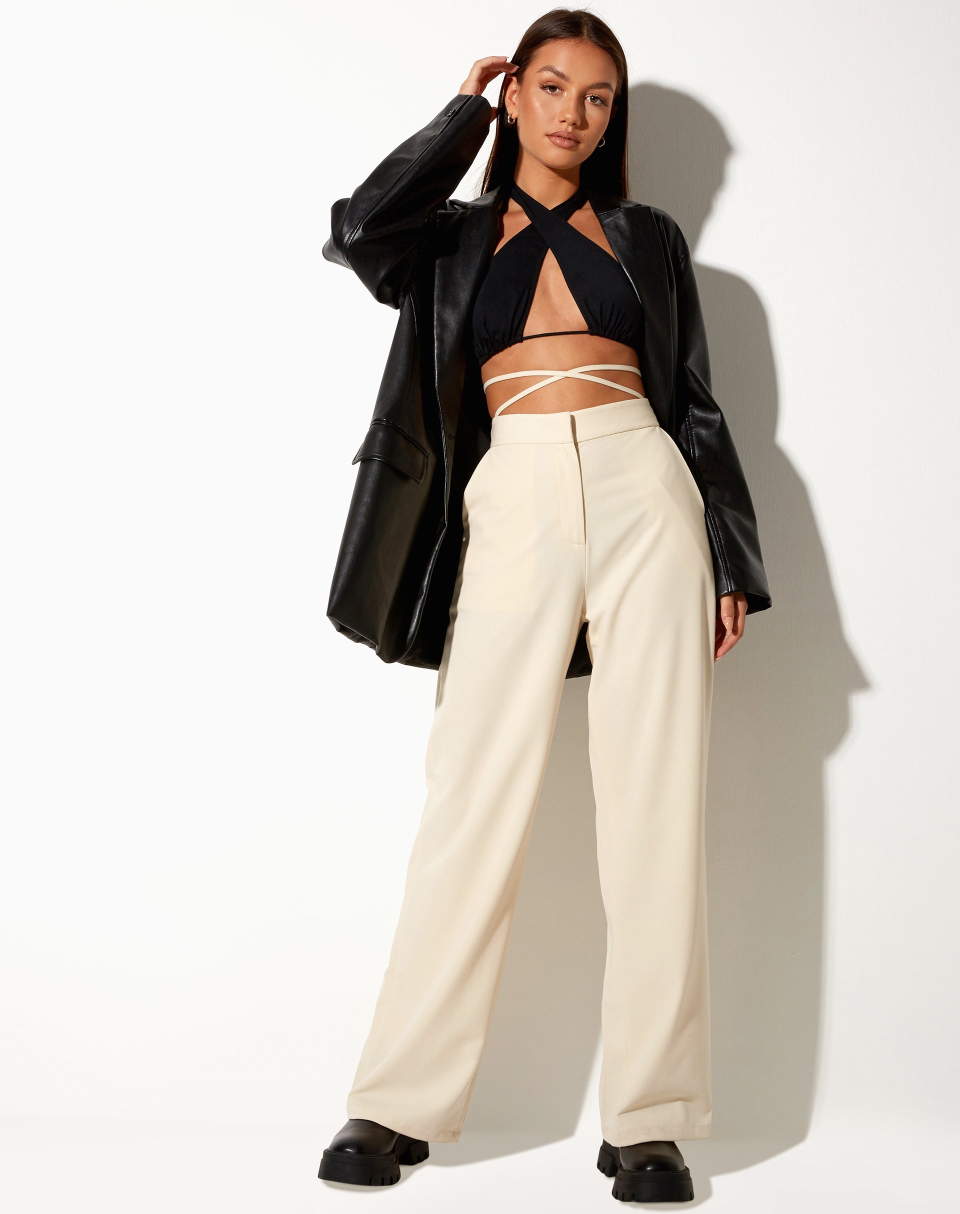 Image of Abner Hose mit weitem Bein in Tailoring Cream