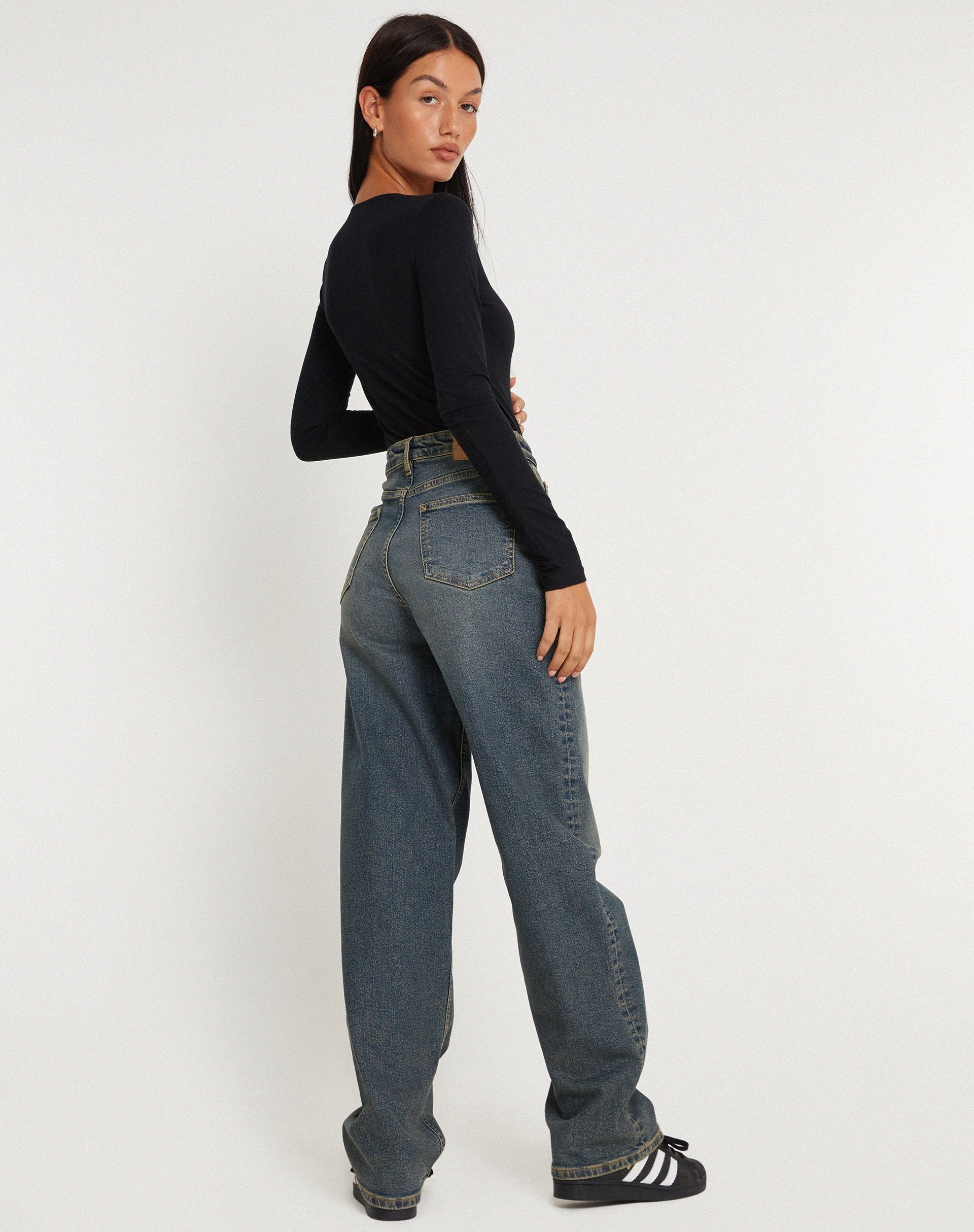 Image of Abra Langarm-Bodysuit in Schwarz