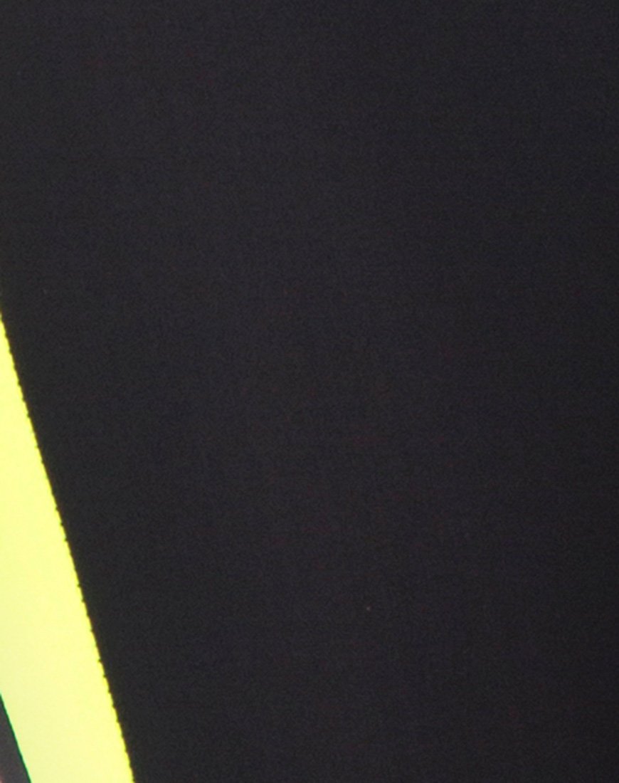Bild von Acashi Unitard in Schwarz mit limonenfarbenen Seitenstreifen