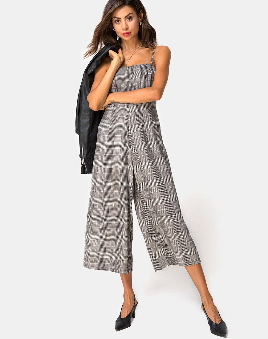 Image of Achem Culotte Jumpsuit aus Charles-Karo Grau