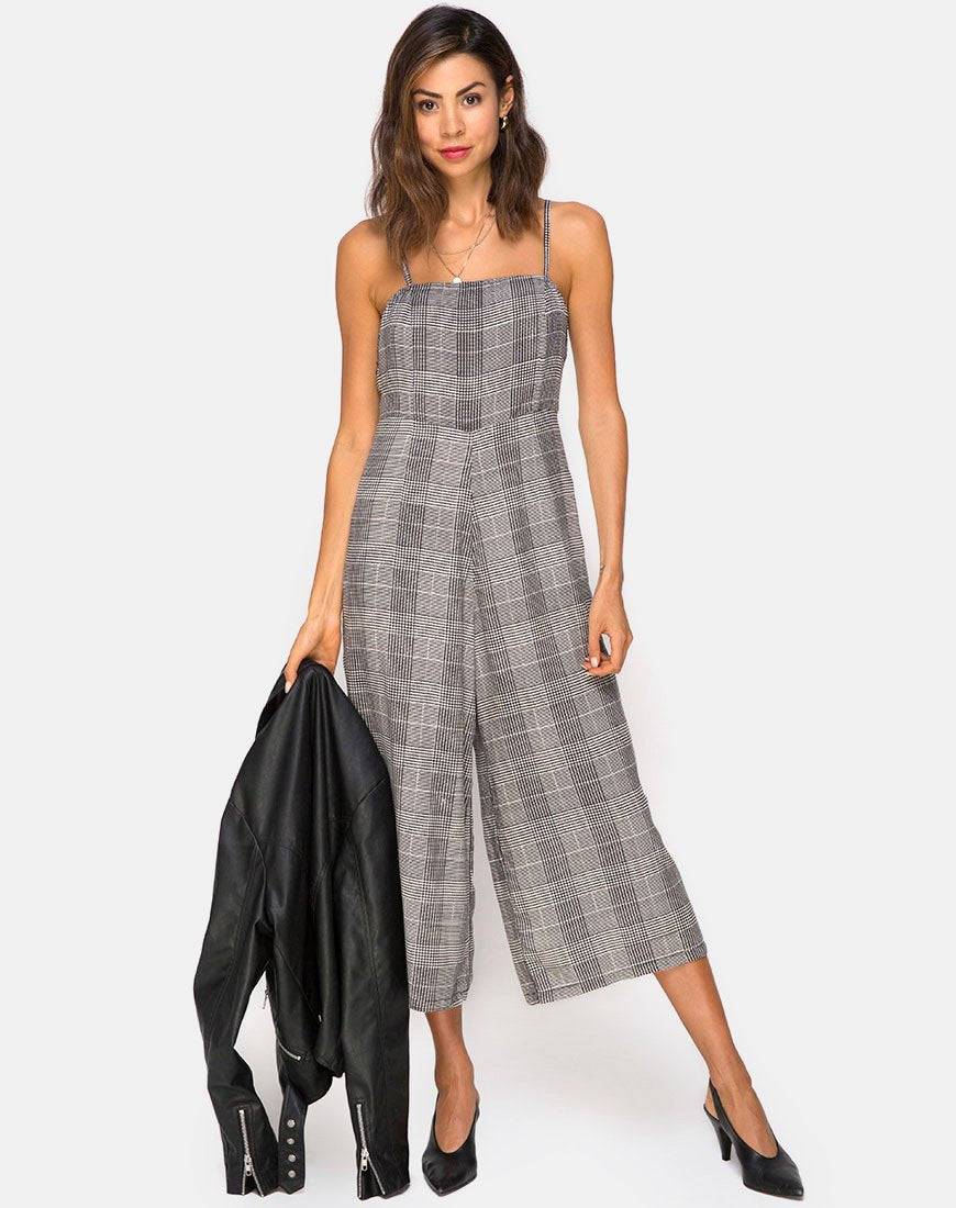 Image of Achem Culotte Jumpsuit aus Charles-Karo Grau