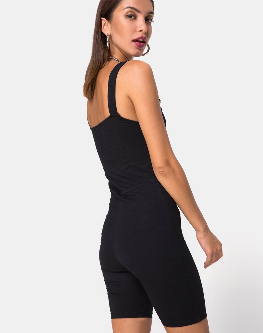 Bild von Acrety Unitard in Schwarz Schnallen