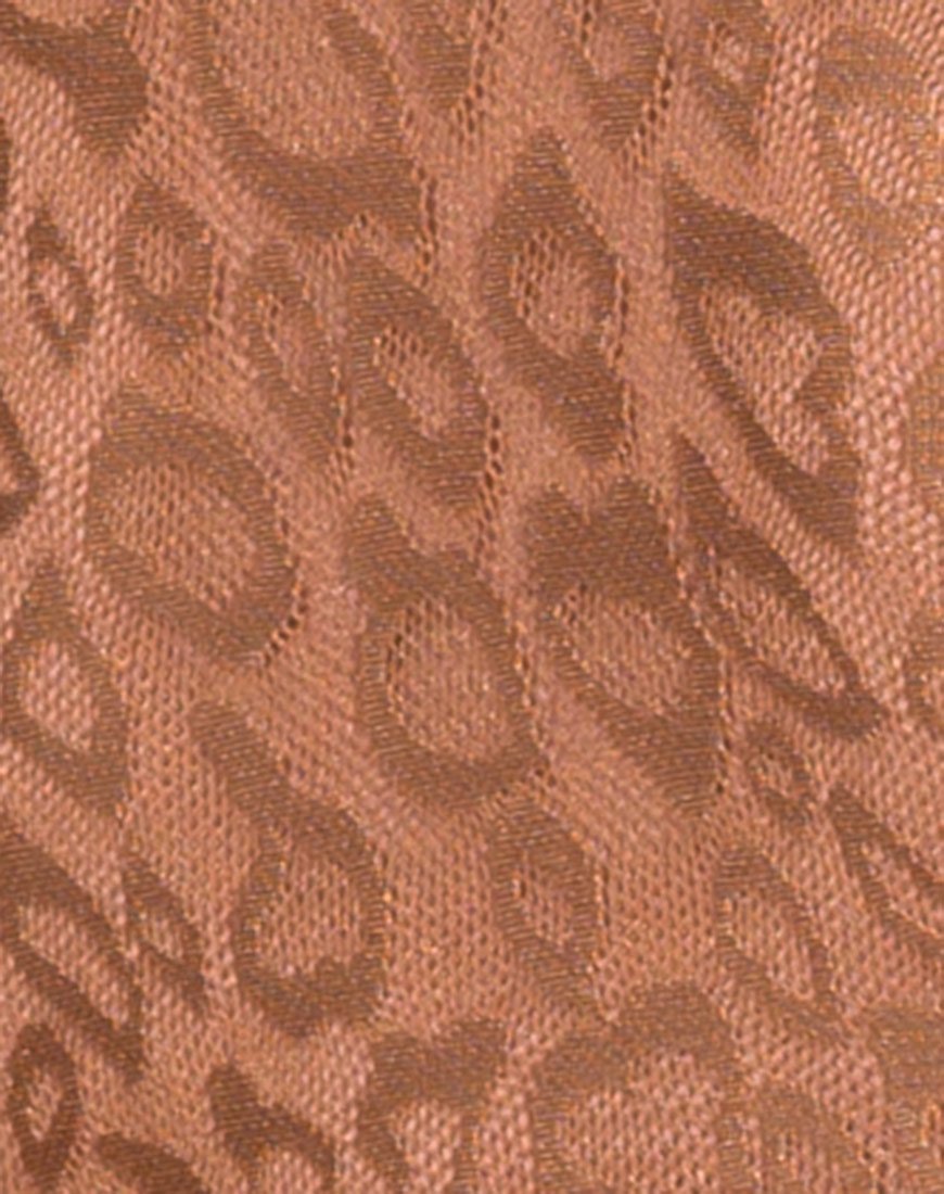 Bild von Acro Unitard in Leopard Sheen Net Caramel
