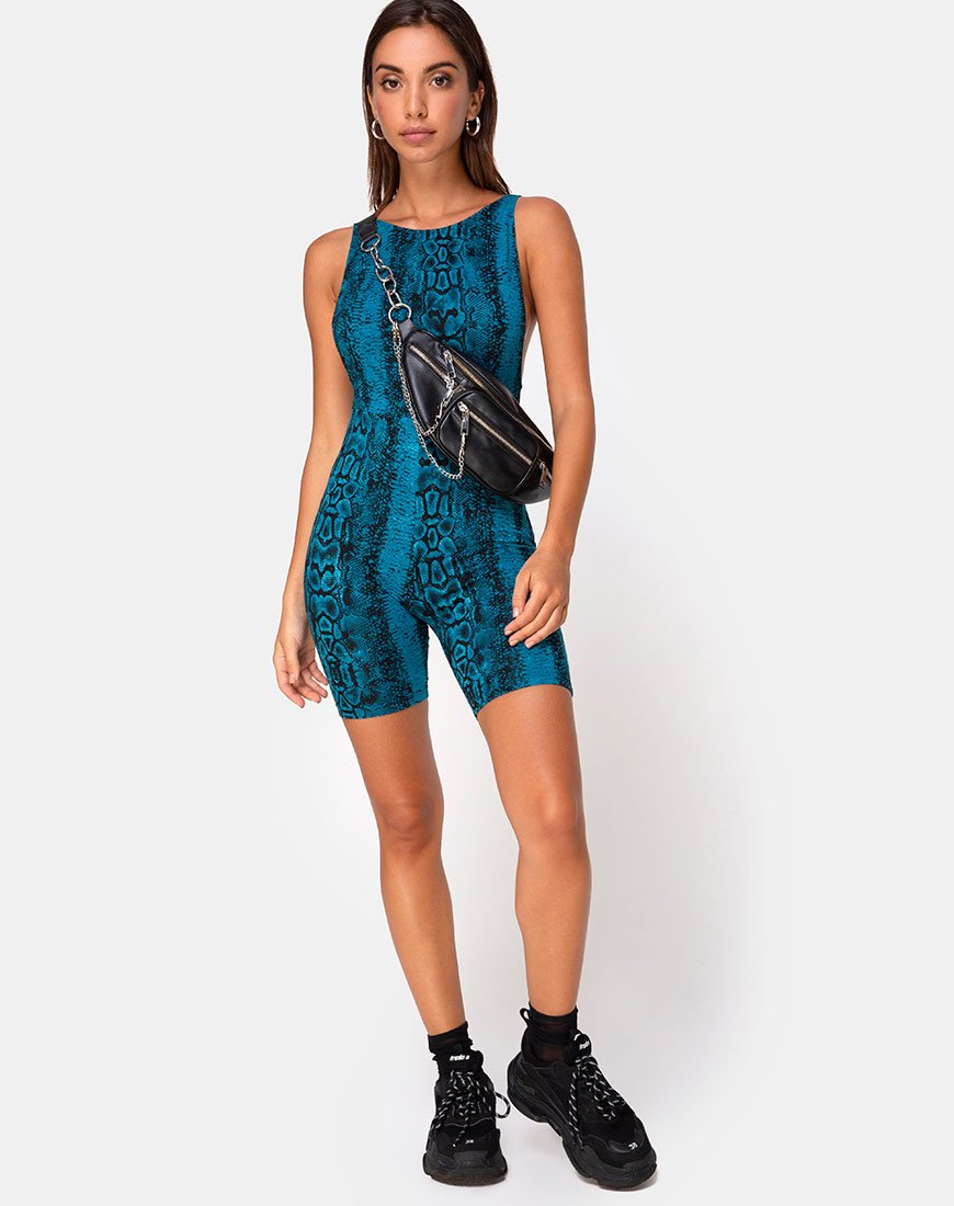 Bild von Acro Unitard in Schlangenblau