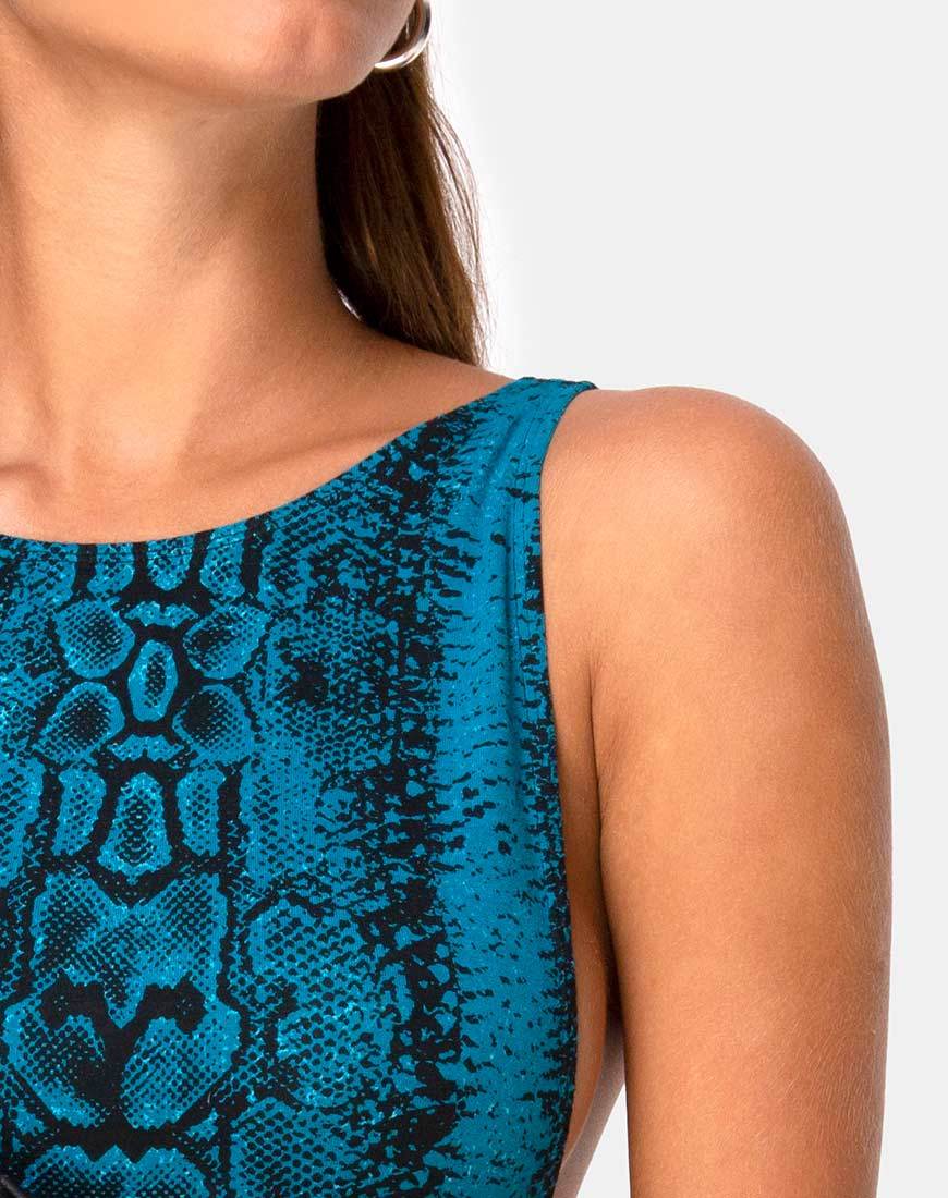 Bild von Acro Unitard in Schlangenblau