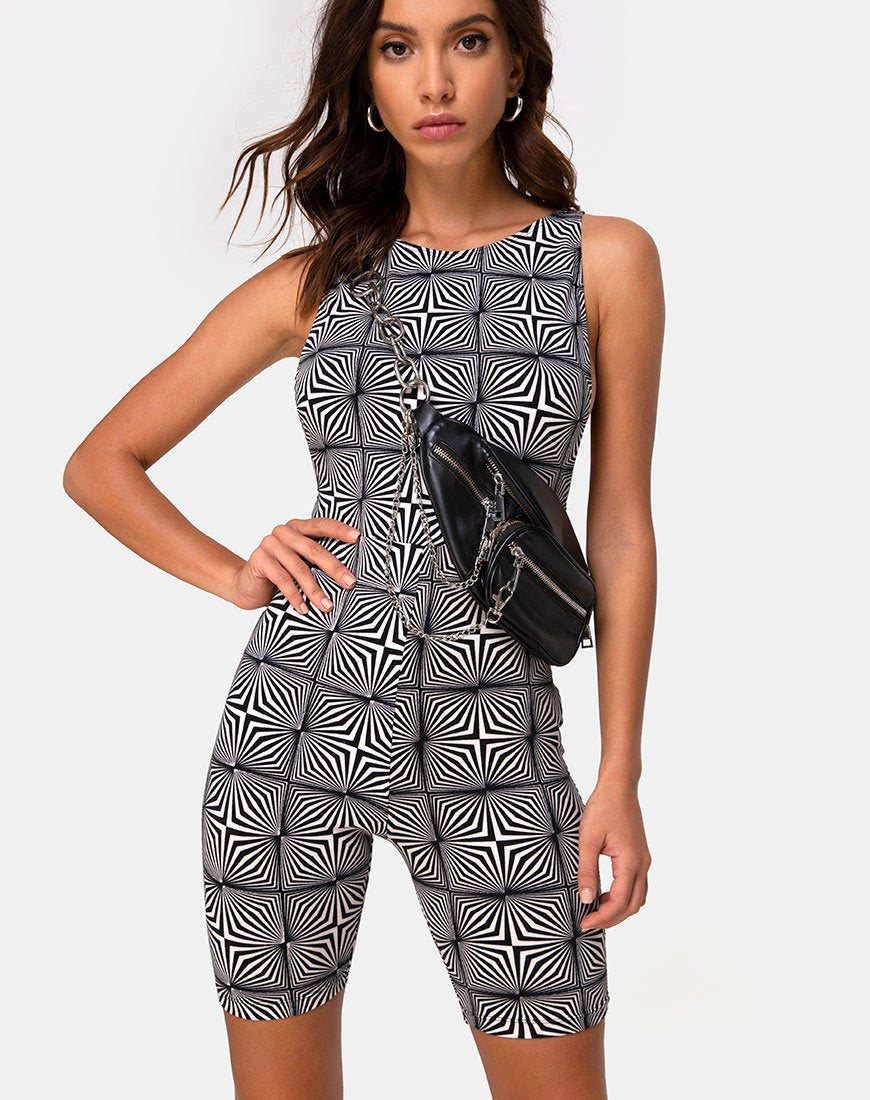 Acro Unitard in Sypro Schwarz und Weiß