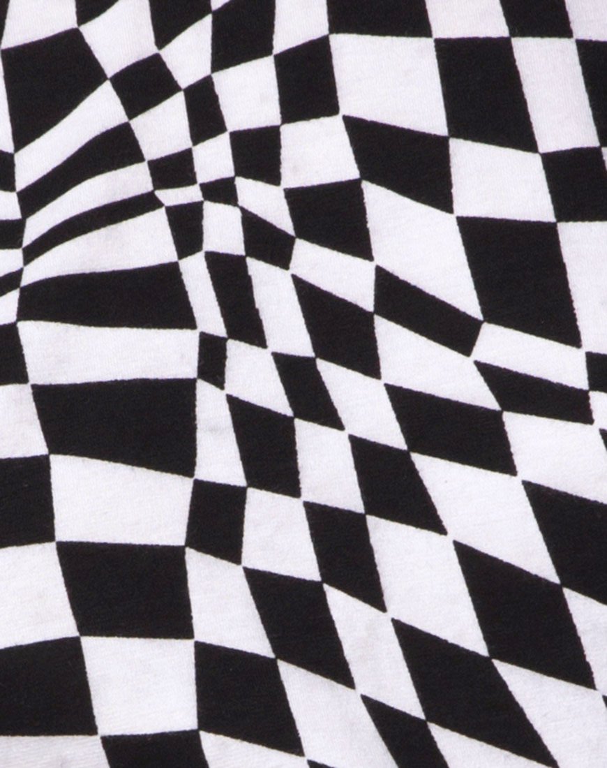 Image of Acro Unitard in Square Flag Schwarz und Weiß