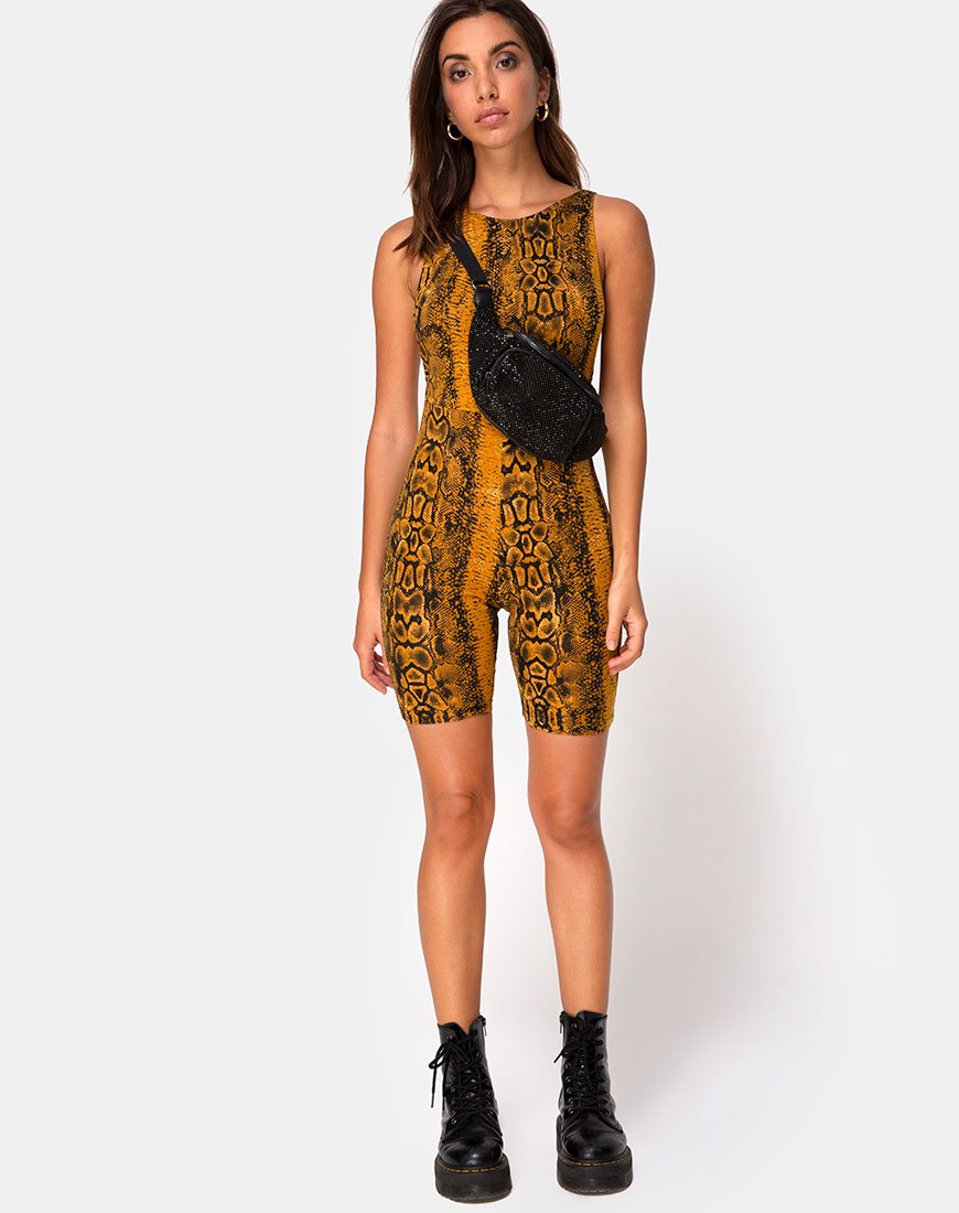 Bild von Acro Unitard in Snake Mustard