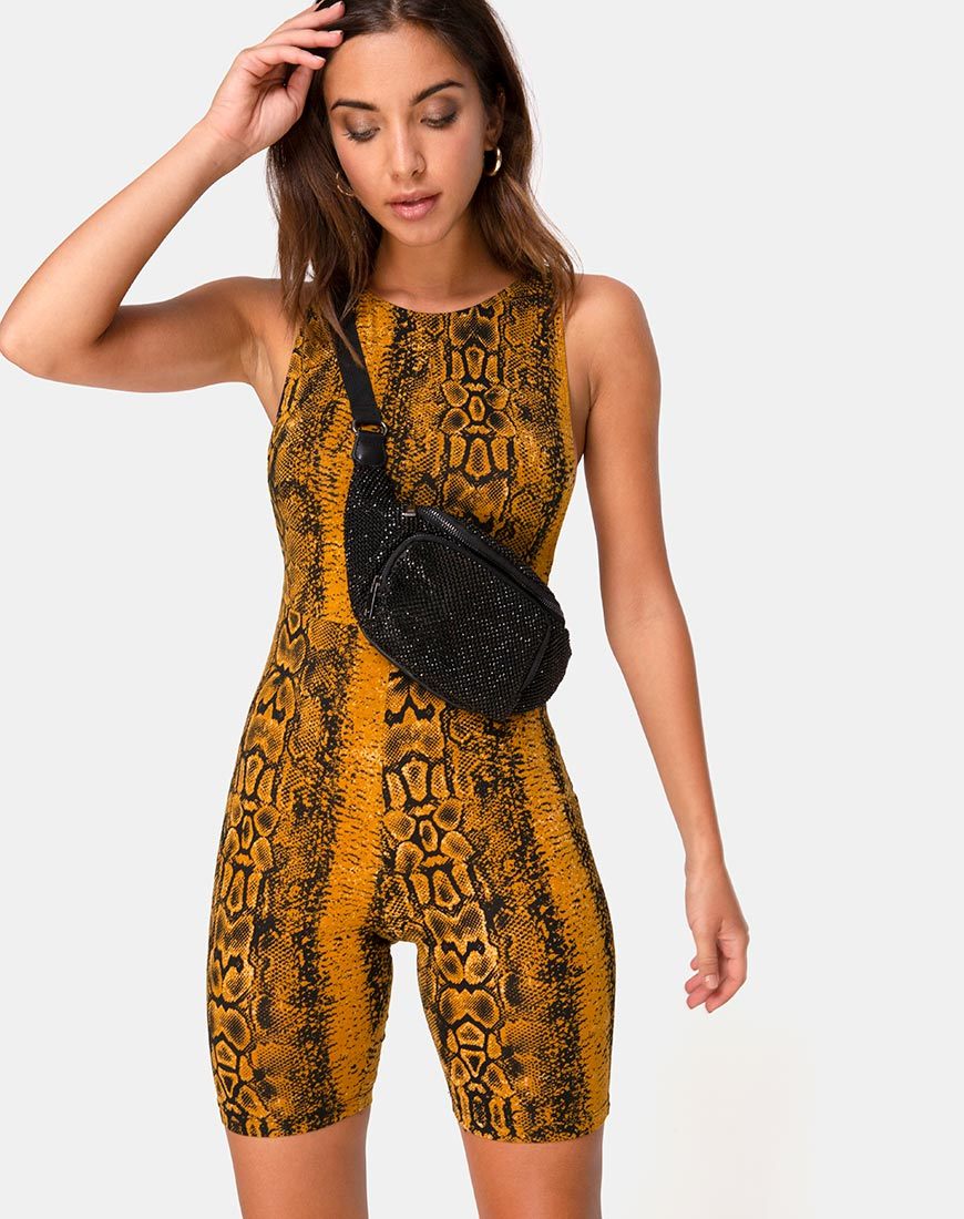 Bild von Acro Unitard in Snake Mustard