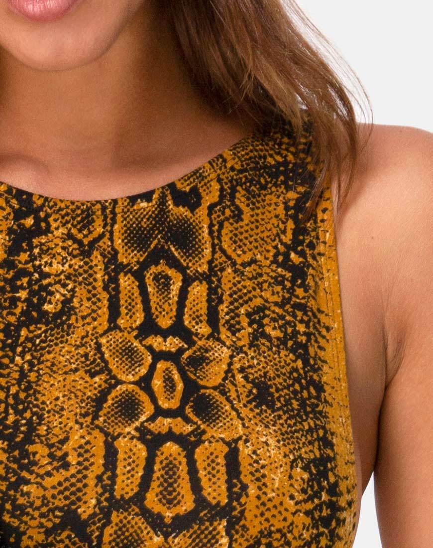 Bild von Acro Unitard in Snake Mustard
