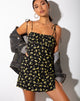 Image of Adara Slip Dress in Butterblume Schwarz und Gelb
